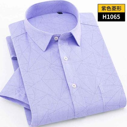 2018佐马仕新款男士时尚棉麻短袖衬衫DH1065