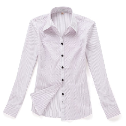 佐马仕女式白底紫条职业衬衫VG01-304