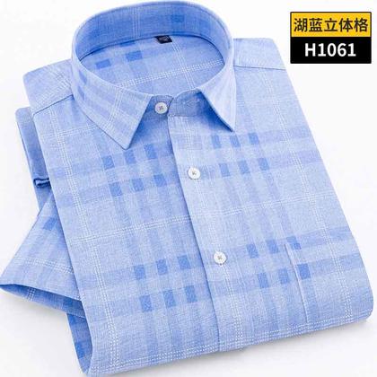 2018佐马仕新款男士时尚棉麻短袖衬衫DH1061