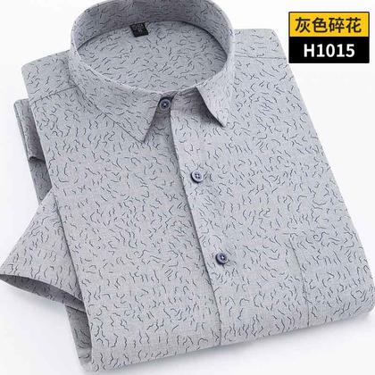 2018佐马仕新款男士时尚棉麻短袖衬衫DH1015