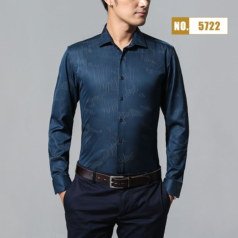 2018佐马仕新款男士棉麻印花长袖衬衫M85722